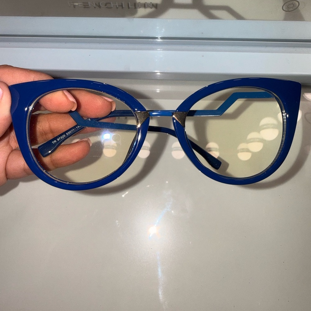 Chic Blue Cat-Eye Glasses